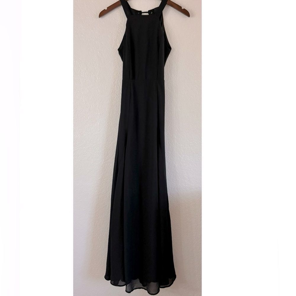 Lulus High Neck, Corset-Tied Back, Full-Length Dress XS